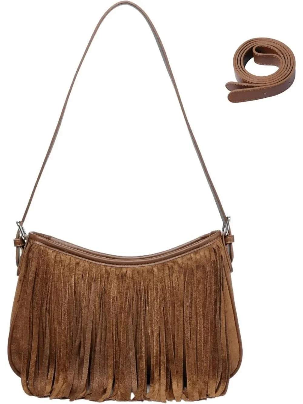 Women's Brown Imported Underarm Suede Western Classy Stylish Trendy Hobo Bag